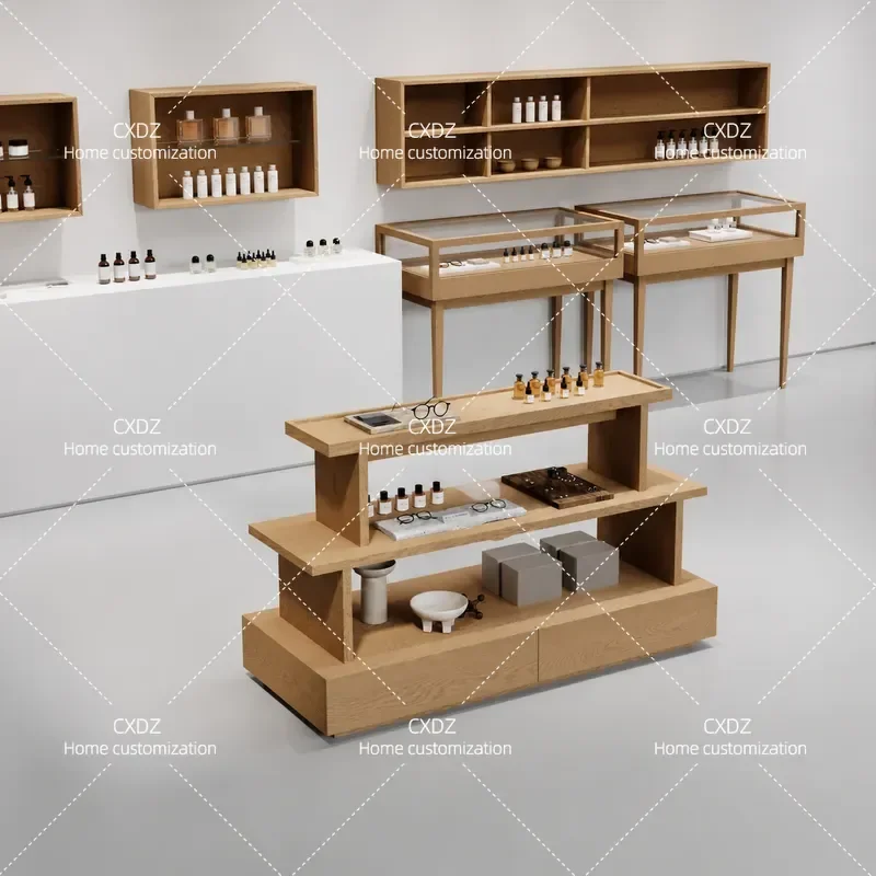 Simple trend shoe and bag store Nakajima product stand tea stand cosmetics display three ladders