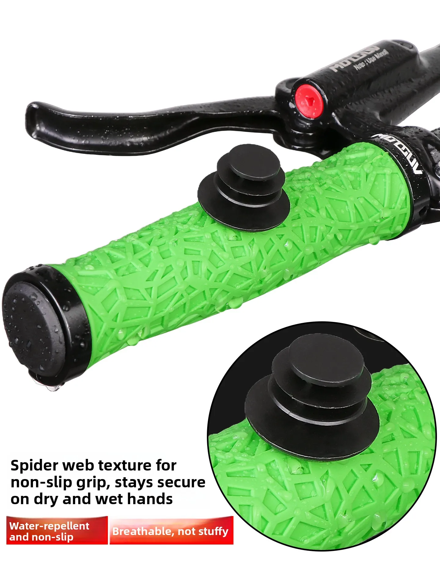 MOTSUV Double Lock TPE Bicycle Handlebar Grips Anti-Slip Shock Absorption Long Ride No Hand Fatigue Universal Mountain Bike A...