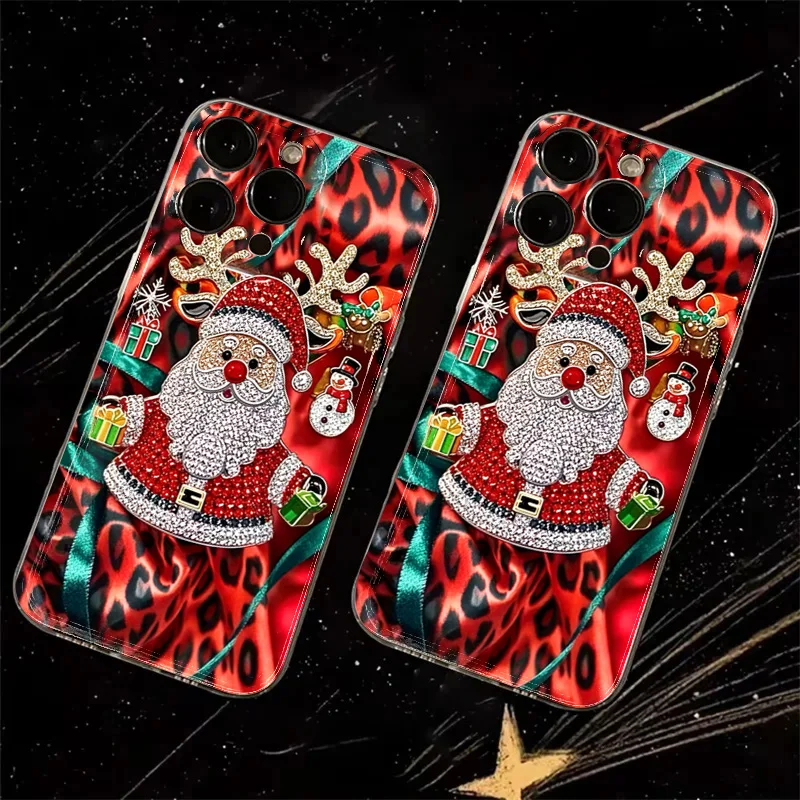 Christmas Theme Santa Claus and Tree Pattern Phone Case for Xiaomi Poco F7 X7 X6 X5 X3 F5 F6 M6 Pro 4G 5G Soft Clear Back Cover