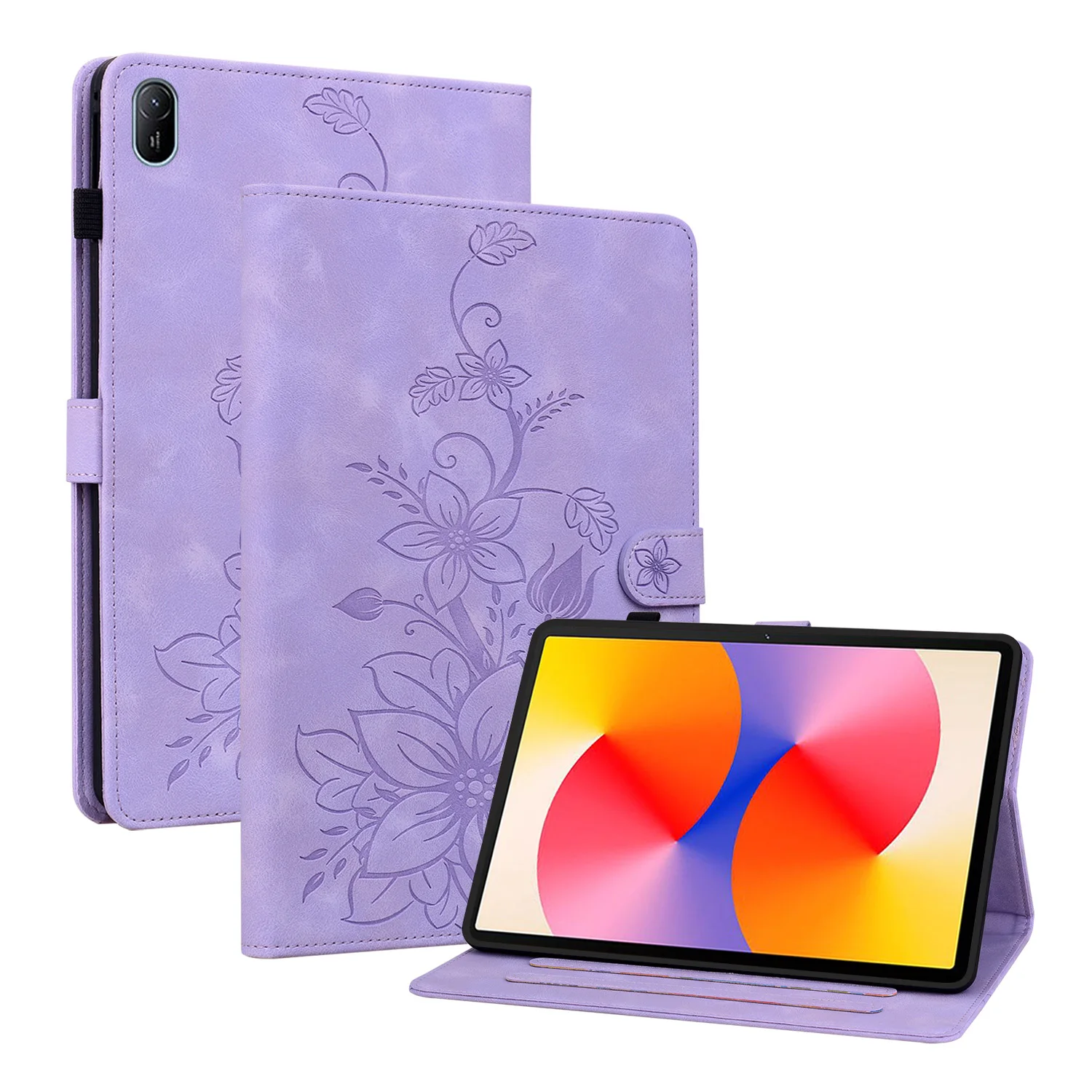 Print Lily Flower Case For Huawei MatePad SE 11inch AGS6-W00 W09 2024 Case Back TPU Foldable Stand Tablet Cover