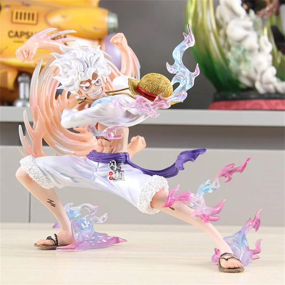 In Stock 19cm Luffy One Piece Anime Figures Swinging  Hands Punching Gear 5 Luffy Figure Desktop Decoration Model Toys Gifts