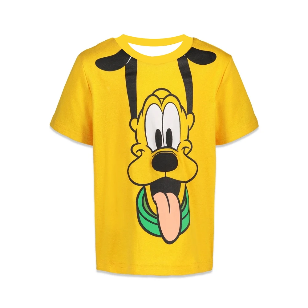 

Kids' Pluto Large Face Graphic Print Short Sleeve T-Shirt Children Fashion Comfortable Breathable Tee Top for Boys Girls