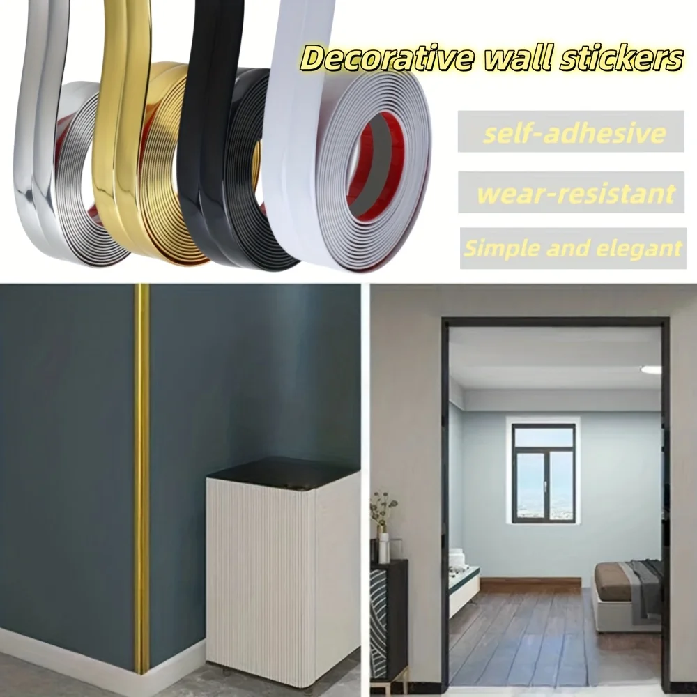 Self - Adhesive Wall Corner Decorative Strip PVC Tape Ideal for Home Decoration Protects Against Knocks on Furniture Edges