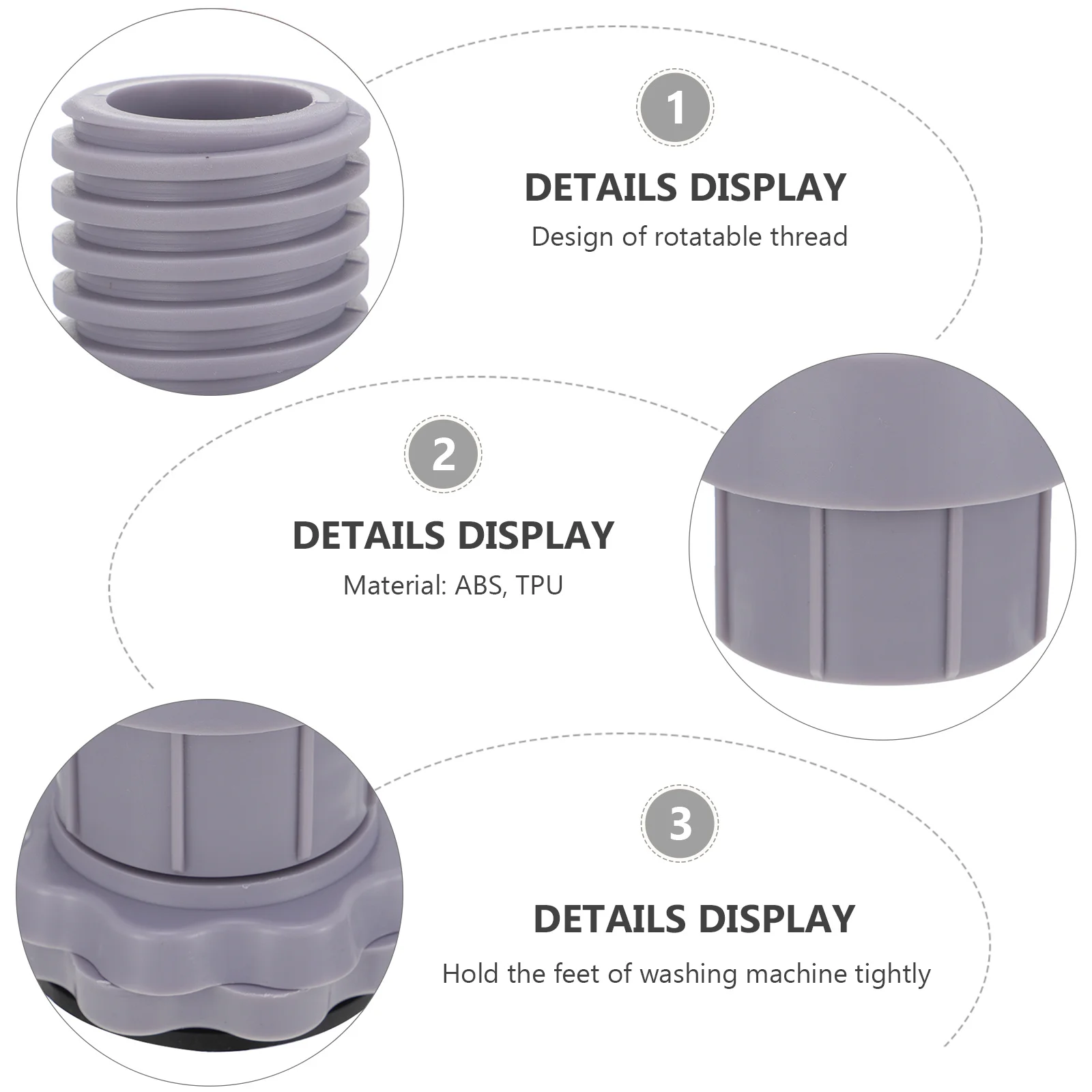 

Anti-Slip Fridge Mat 8-9.5cm Heighten Pad for Washer Refrigerator Raising Cushion with Rotation Lock Barb Texture Steady Support