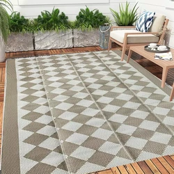 Indoor Outdoor Carpet Home Garden Patio Porch Area Rugs Outside RV Camping Rug Portable Picnic Mat with Carrying Bag Free 5x8ft