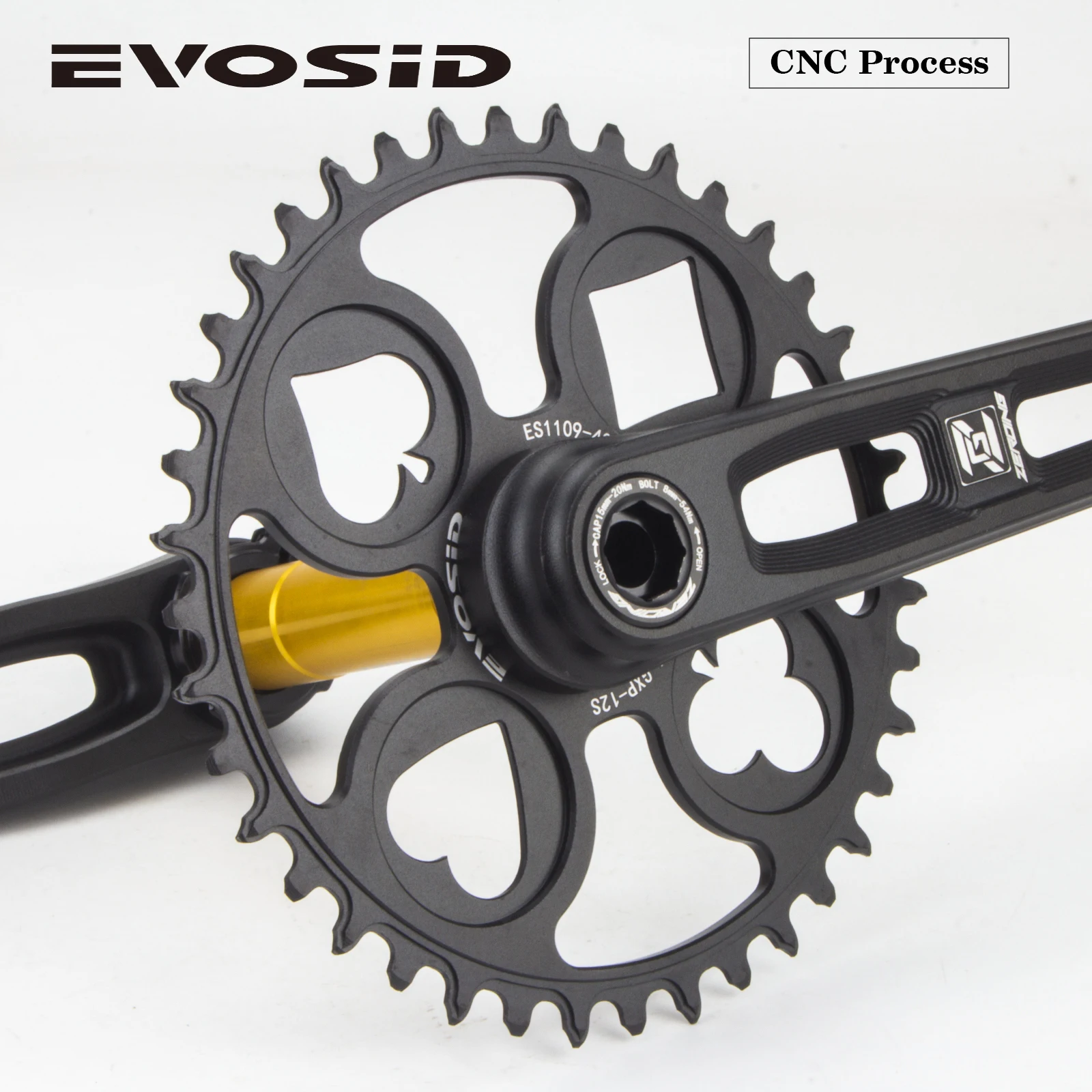 EVOSID Road Bike Crank 165/170/175mm 40T/42/44/46/48T Bike Chainring Aluminum Alloy Folding Bicycle Crankset 8/9/10/11/12S Speed