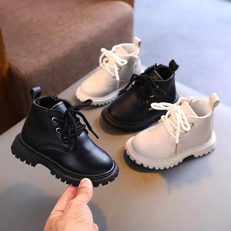 Autumn Winter Kids Boots Fashion Casual Boys Toddler Girls Boots Warm Leather Children Walking Shoes Boys Girls Boots for Kids