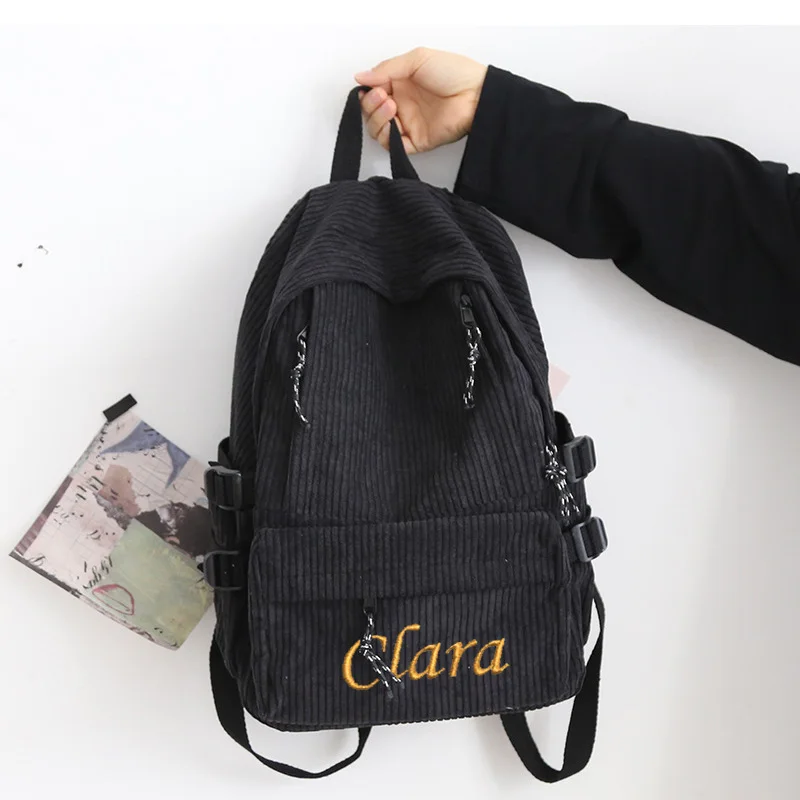 Corduroy Backpack For Women, Personalized Backpack For Men, College Students, Middle And High School Students, Travel Backpack