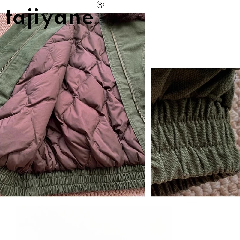 TAJIYANE Cappotto di pelliccia di montone di lana toscana naturale Donna Elegante piumino d'oca bianca Parker Giacca invernale Donna Abbigliamento 2025 шу sì