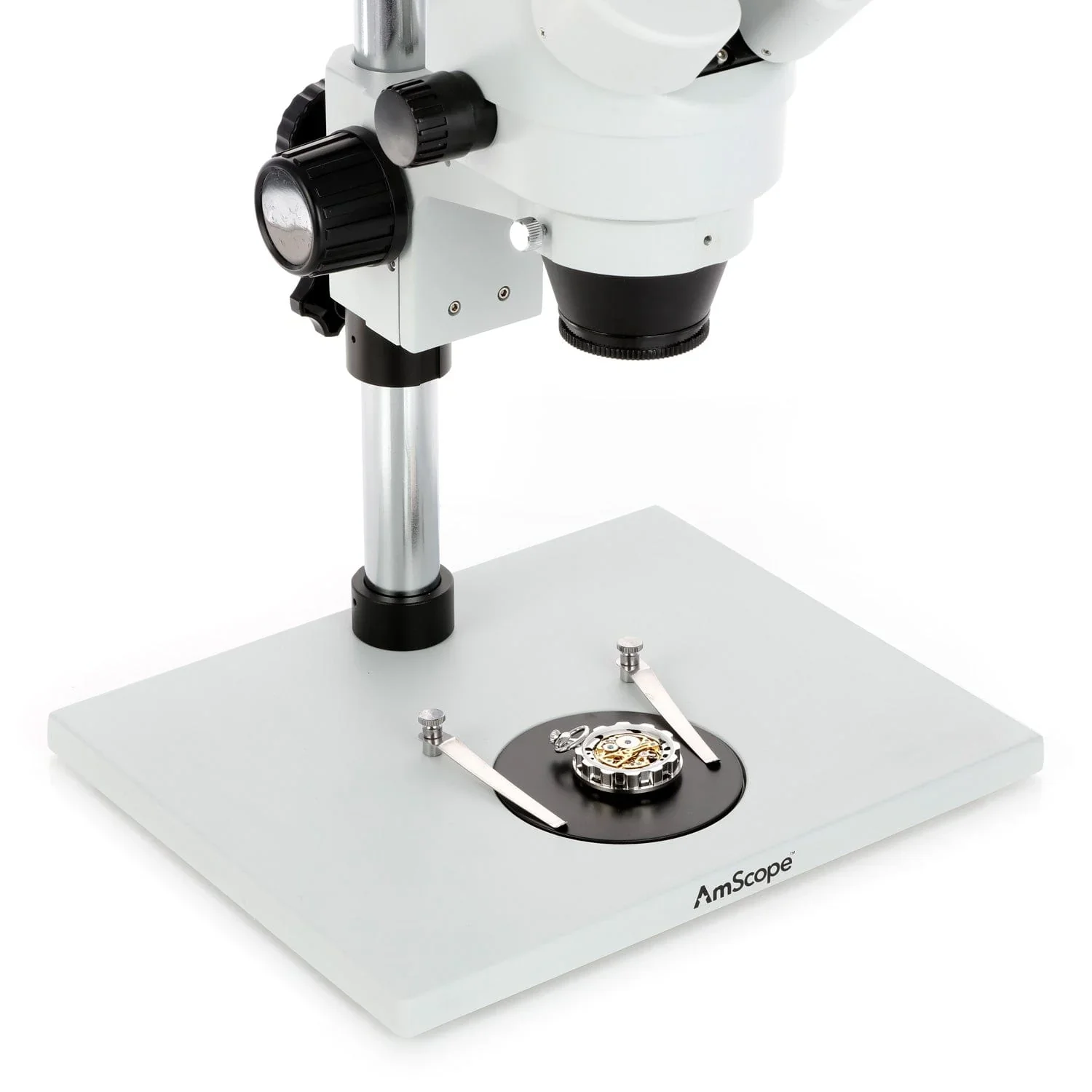 Microscopio con zoom per ispezione AmScope 7X-45X con illuminatore ad anello in fibra ottica
