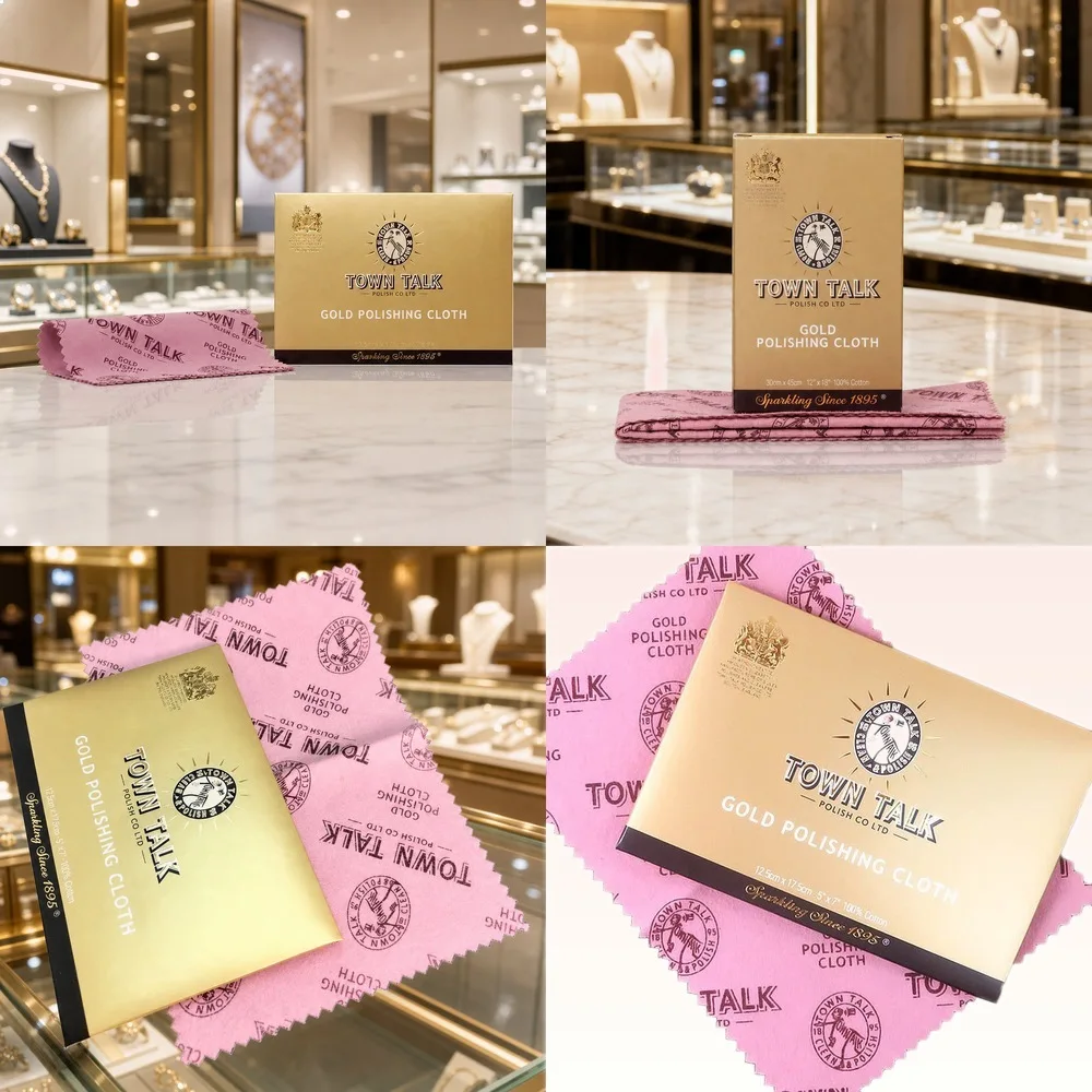 Town Talk Gold Polishing Cloths 30x45cm Reusable Non-Washable High-Effect Buffing for Jewelry
