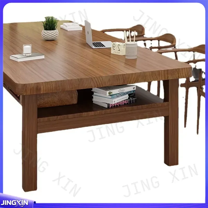custom for Nordic solid wood double layer conference table office staff negotiation training meeting desk furniture