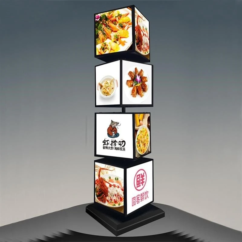 Vertical light box billboard led luminous mobile signboard rolling rotating exhibition