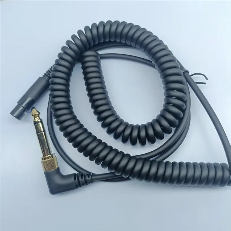 A33T Spring Coiled Cable for Pioneer DJ HDJ-X10 Headphones Replacement Audio Cable 3.5mm to Mini XLR with 6.35mm Adapter