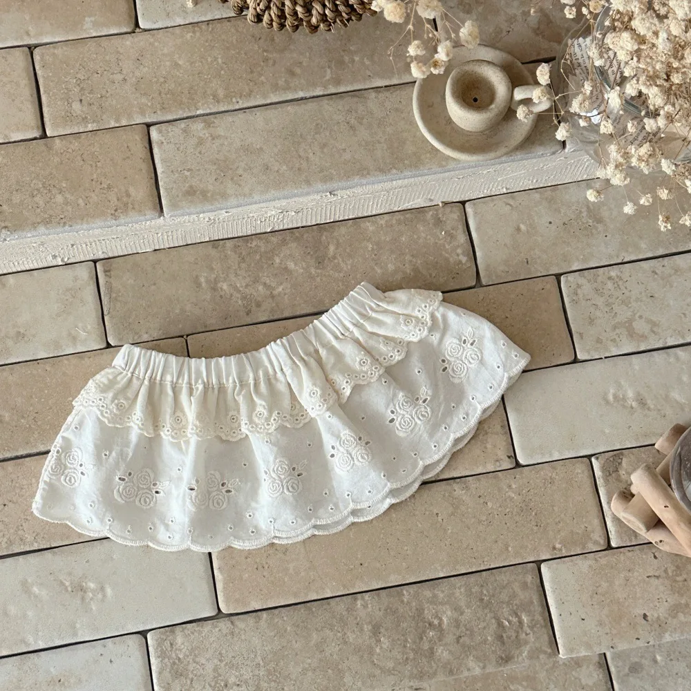 2025 Spring Baby Girl\'s Skirts Cute Lace Embroidered Skirt Cotton Infant Girls Princess Skirts