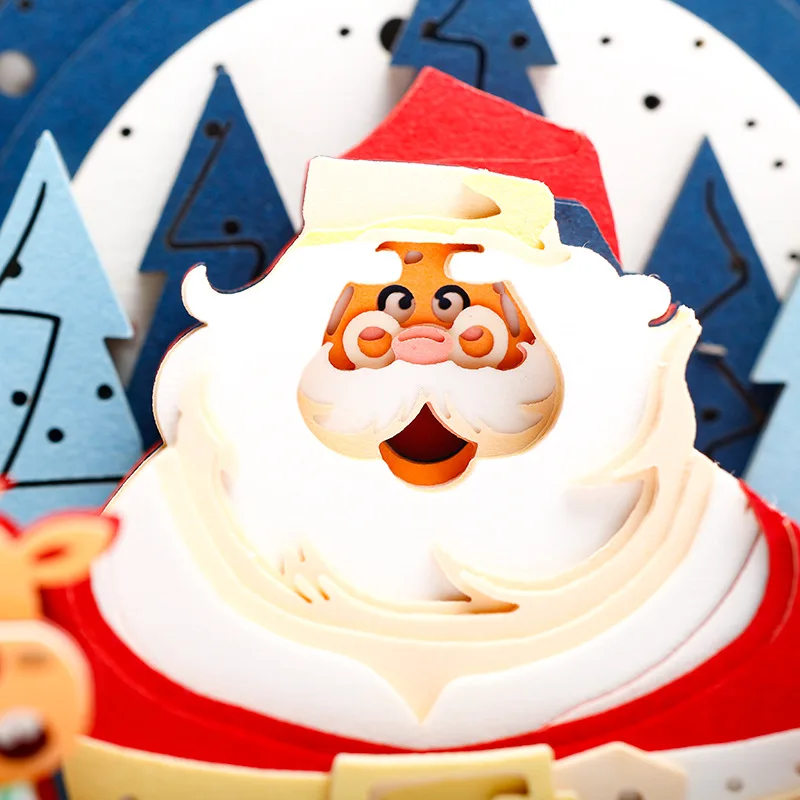 Carta per intaglio a strappo Nota adesiva Stereo 3D Carta natalizia per intaglio Carta per appunti adesiva artigianale culturale e creativo