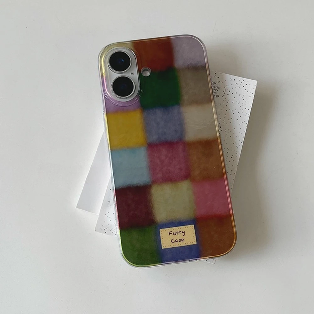 Color plaid luxury Phone Case for Samsung Galaxy S25 S24 S23 S22 S21 FE Ultra Plus 4G 5G Feather Texture Back Cover