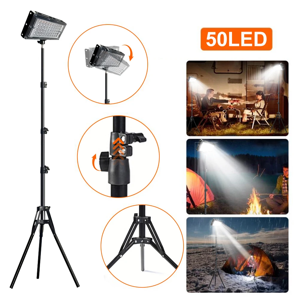 Obrázek 7: Stativ stánek LED fotka lampa práce lehký, USB LED floodlight nastavitelný 3čepel lehký barvivo, halové, dílna autodílna, nastavitelný výškou