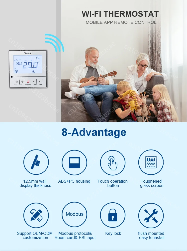 New Arrival Programmable Modbus Fan Coil Fcu Tuya Wifi Smart Room Home air Conditioner Rs485 Thermostat Temperature Controller