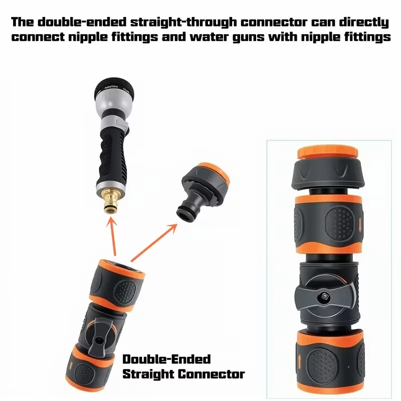 3pcs Garden Hose Connector Set Quick-Connect Hose Adapter For Spray Wash Guns Ball Valve Quick-Connect Extension Adapter