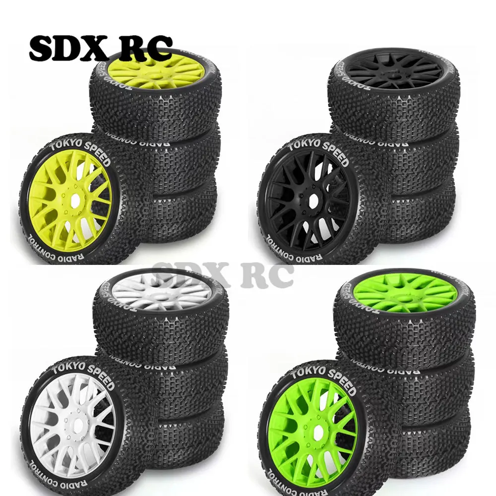 

4pcs 110mm 1/8 RC Off-Road Buggy Wheels Tire 17mm Hex for ARRMA Typhon Talion Traxxas Redcat Team Losi Kyosho HPI HSP VRX RC Car