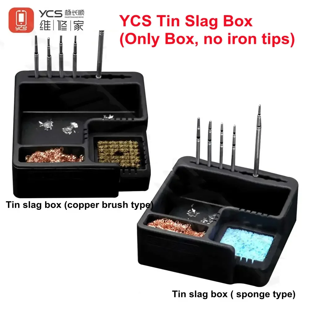 YCS Heat-Resistant Silicone Tin Slag Box Nozzle Tip Desoldering Cleaning Ball Solder Iron Mesh Filter Tin Remover Dross Box