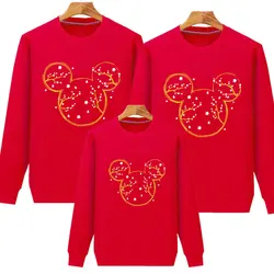 New Personalized Long Sleeved Sweatshirt With Round Neck Mickey Family Outfit Paired With Sportswear And Parent-child Clothing