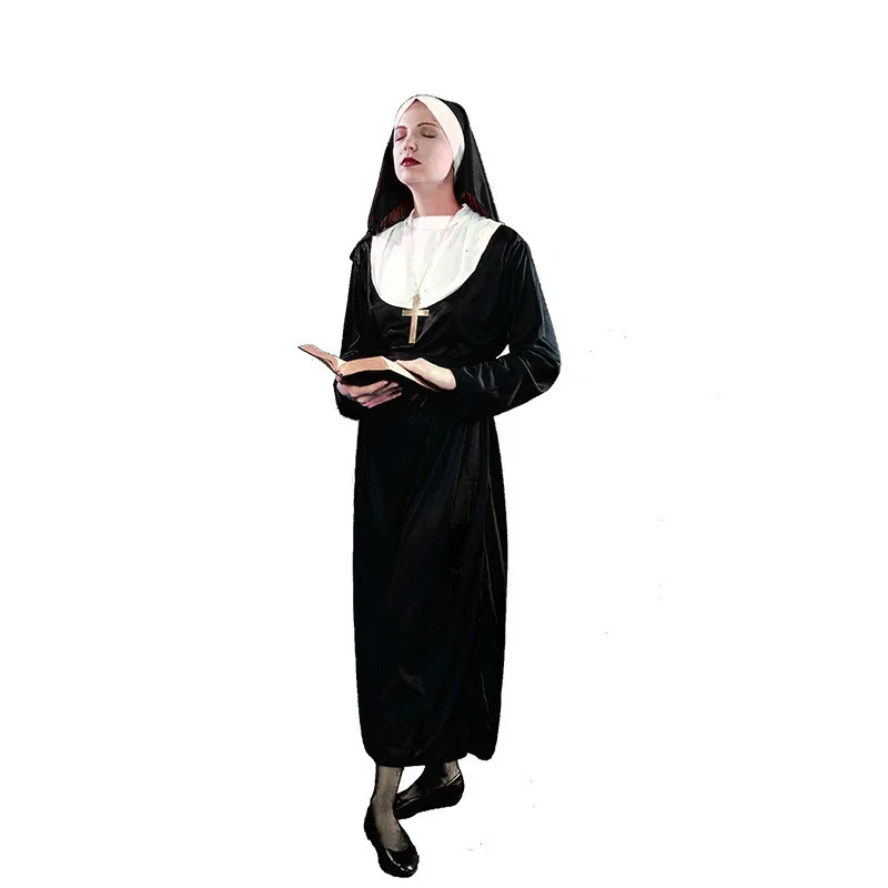 Loween traje par roupa cosplay mary jesus sacerdote desempenho roupas femininas traje de palco tradicional chinês
