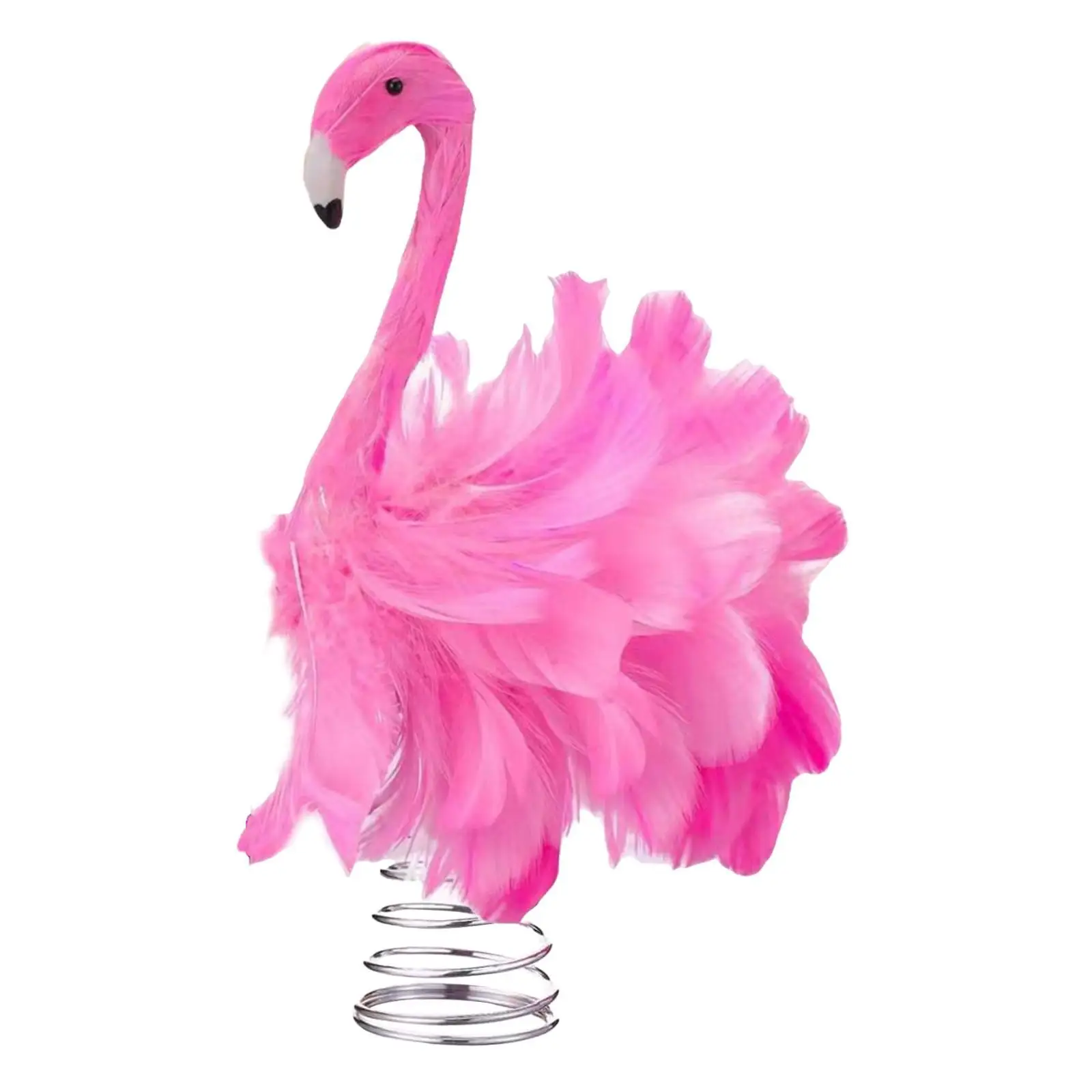Valentines Day Flamingo Tree Topper Practical Artificial Feather Ornament Festive Table Decoration for Holiday Events