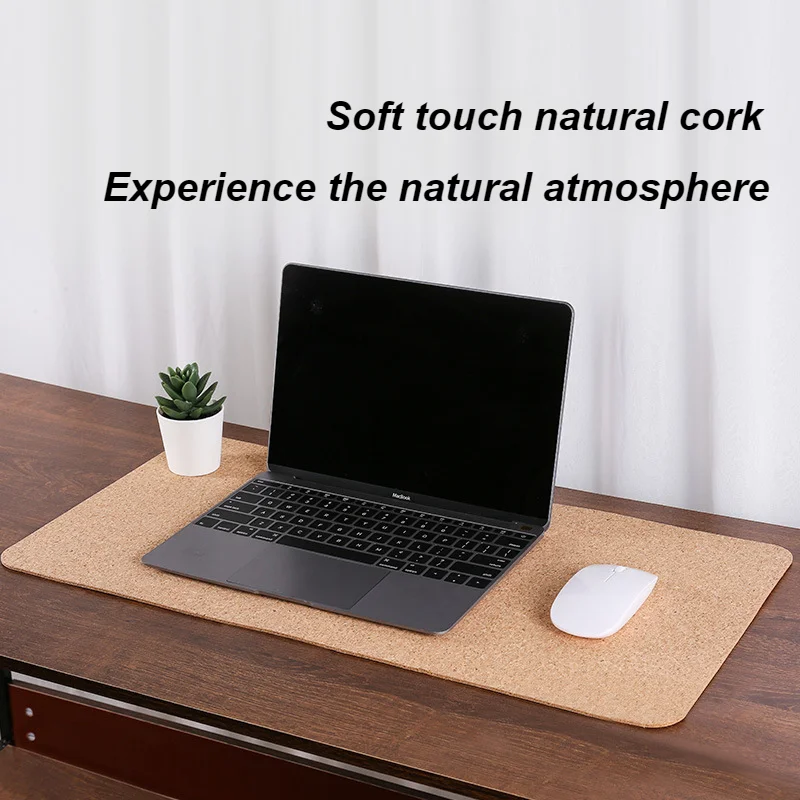 Tapis de souris en liège naturel, grand tapis de bureau épais et écologique pour ordinateur portable, personnalisé, pour jeu de bureau, accessoires de Gamer, clavier