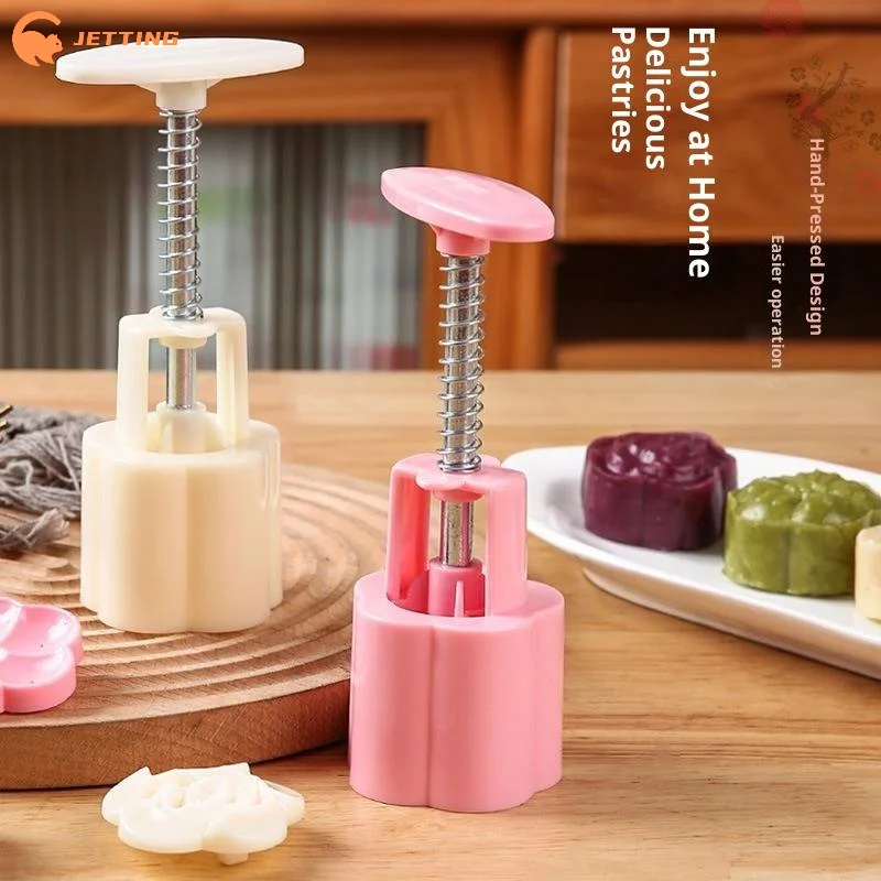 (New) 1 Set DIY Mooncake Mold Plastic Hand Press Pastry Mold Cake Model Pastry Embossing Make Kitchen Baking Tool