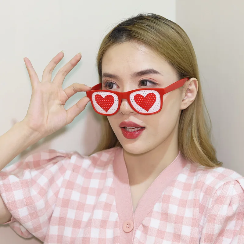Gafas de fiesta de San Valentín, diseño de corazón de amor, gafas decorativas románticas, celebraciones para parejas, decoraciones temáticas para eventos festivos