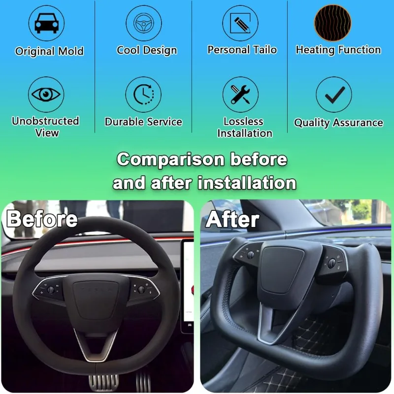 2025 Yoke Handle for New Model Y Juniper Heating Yoke Steering Wheel For Tesla Personalized Racing Leather Customized Accessory