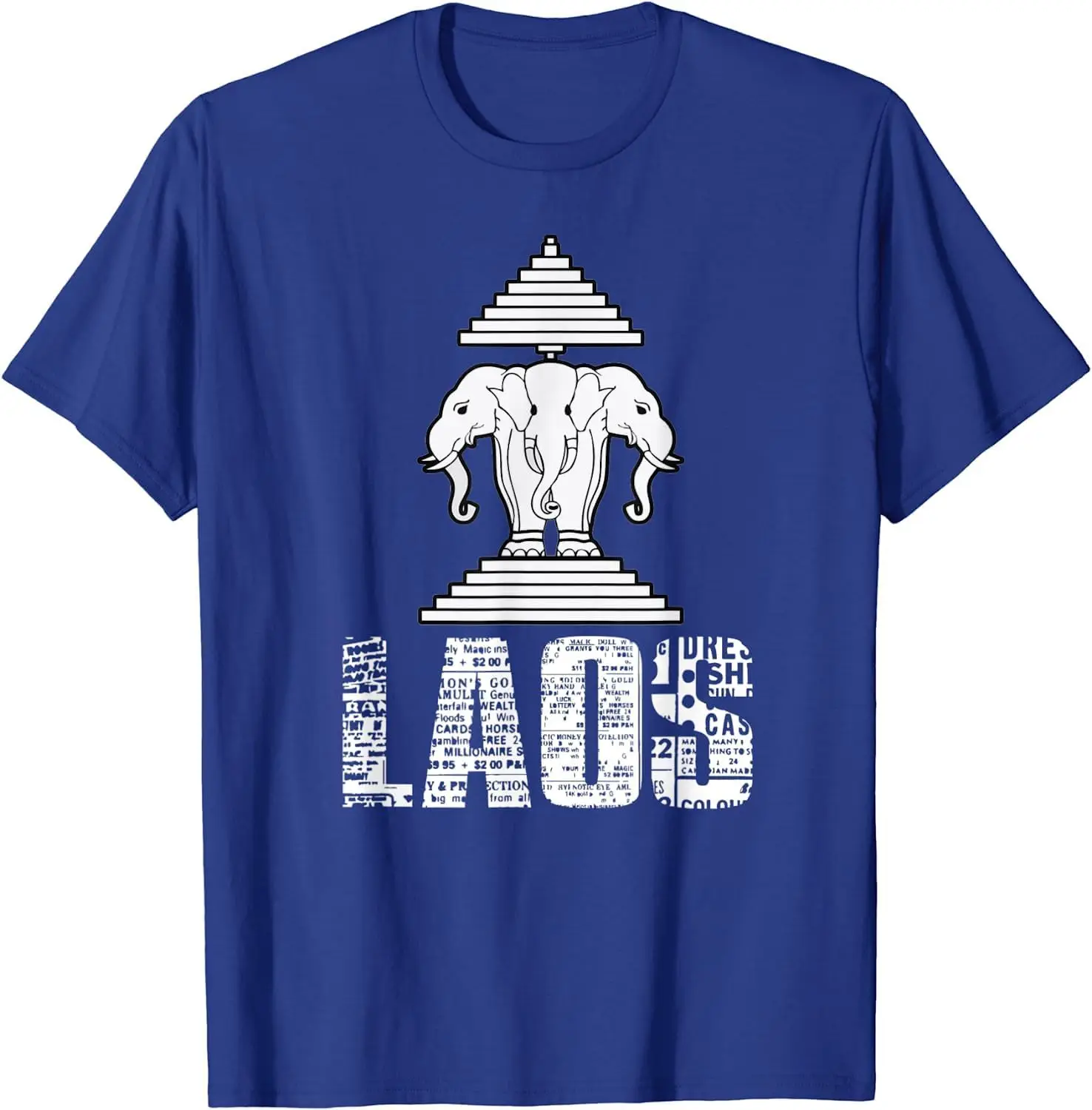 Laos Erawan 3 Head Elephant T-Shirt  High Quality 100%Cotton Short Sleeve