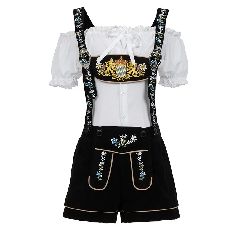 

Women Embroidery Suspender Oktoberfest Costume Cosplay Beer Wench Waitress Outfit Halloween Octoberfest Dress Up