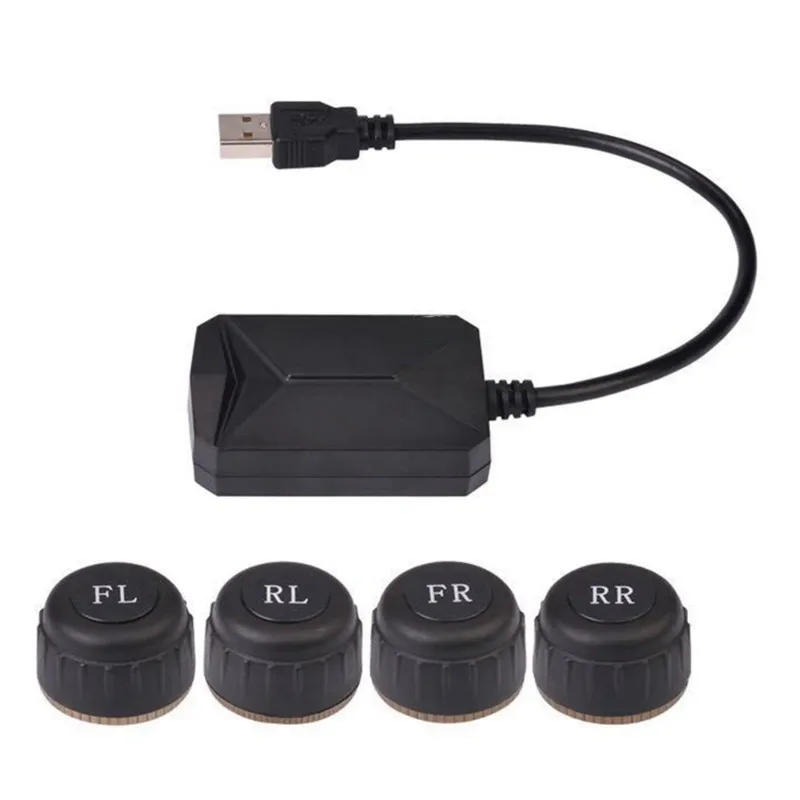 

Wireless External Sensor Tire Pressure Detection USB Android TPMS Spare Tyre For Car For Car Navigation Radio DVD Player