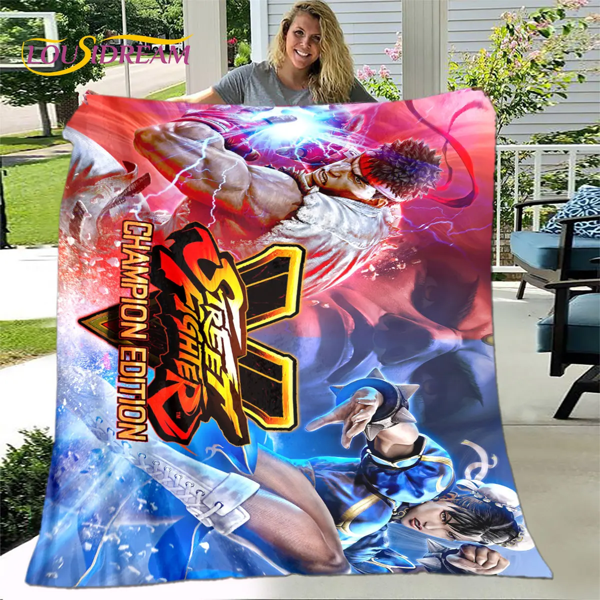 Street Fighter Retro Game  Gamer Soft Plush Blanket,Flannel Blanket Throw Blanket for Living Room Bedroom Bed Sofa Picnic Cover