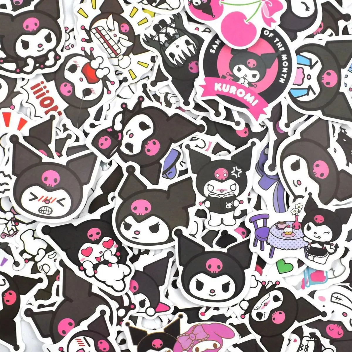 

50 100Pcs/Bag Sanrio Stickers Kuromi Cinnamoroll Melody Hello Kitty Pachacco Cartoon Handbag Laptop Helmet Stickers