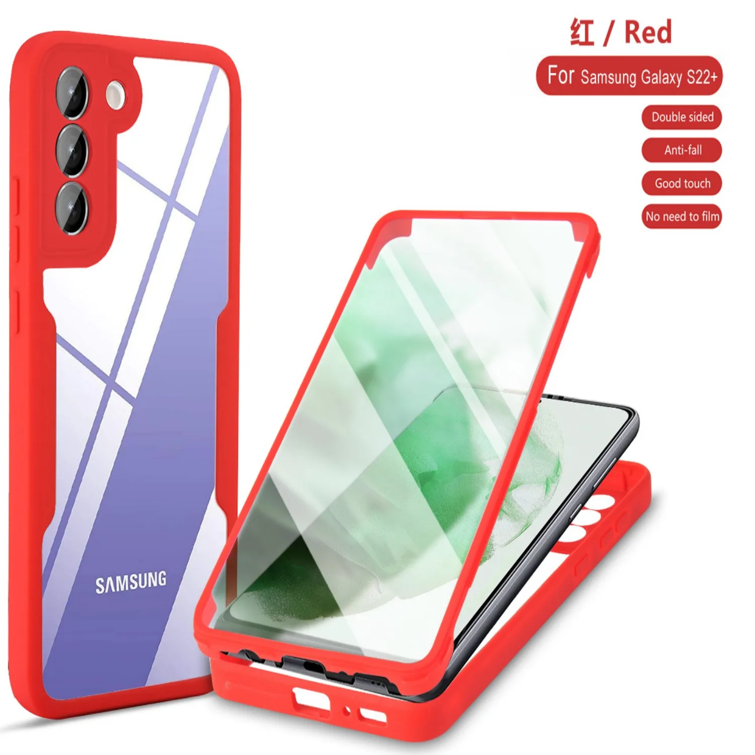360° Shockproof Phone Case for Samsung Galaxy A13 5G A04S M13 Built-in Screen Protector Transparent Back Anti-Drop Bumper Cover