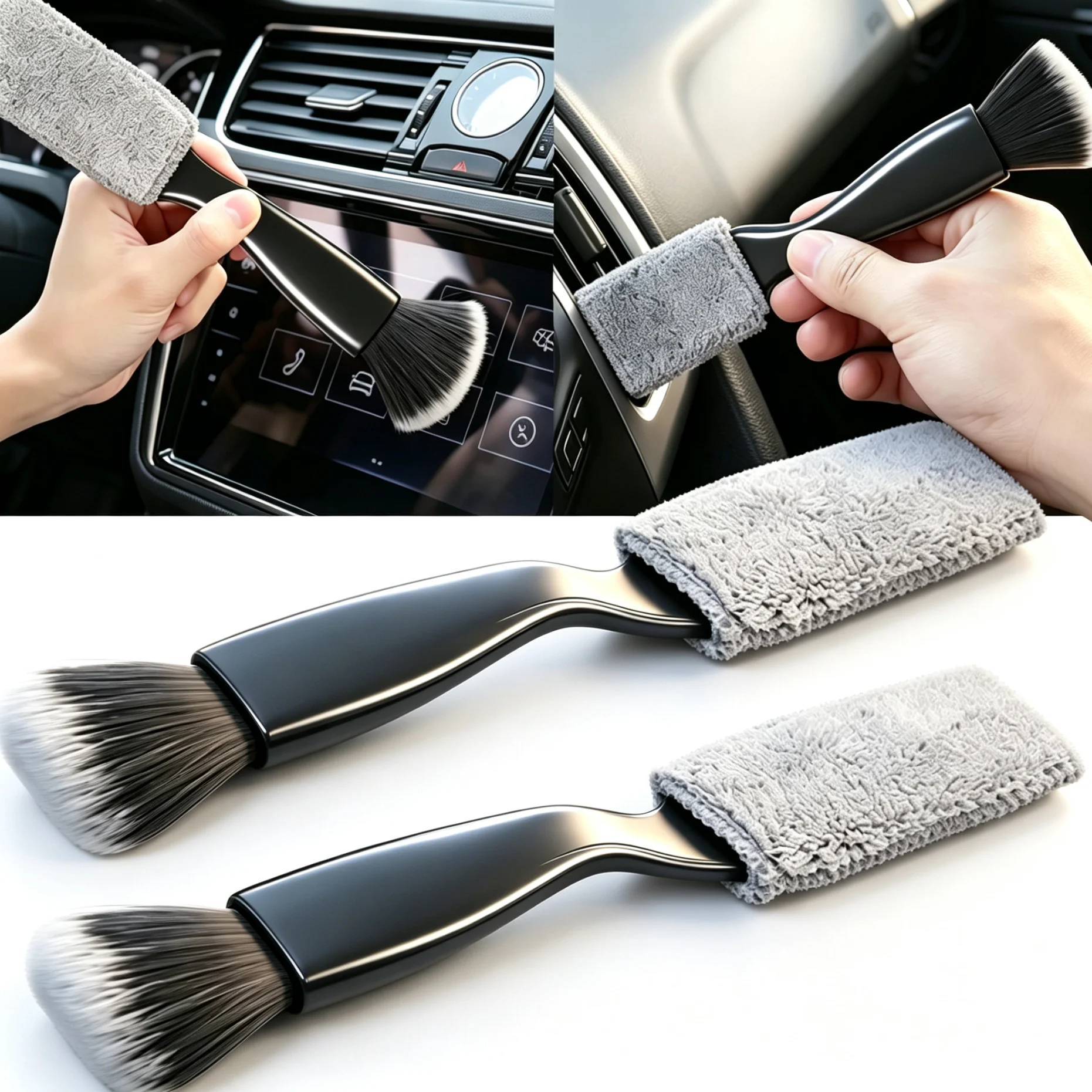 2 In 1 Car Dust Tool Cleaning Brush Interior Accessories For Opel Corsa Astra Insignia Vectra Zafira Meriva MokkGrandland Vivaro