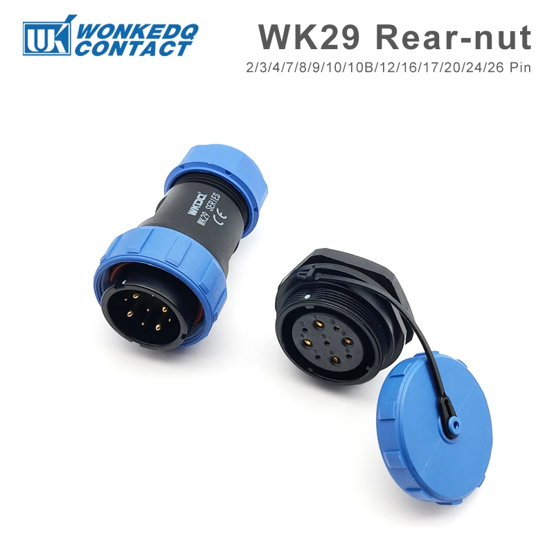 SP29 Rear Nut Waterproof Connector IP68 2/3/4/7/8/9/10/12/16/17/20/24/26 Pin Plug&Socket Back-nut Cable Aviation Wire Connector