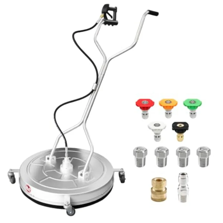 

30-дюймовая мойка высокого давления с 4 колесами и двойной ручкой для эффективной очистки на открытом воздухе Корпус из нержавеющей стали для