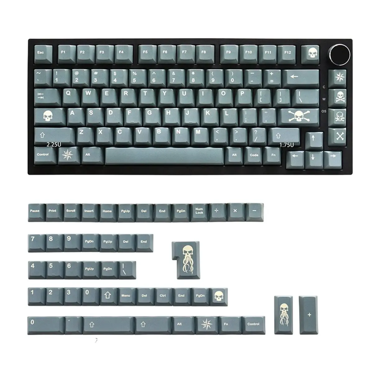 [VALUE PACK]For Boneyard Keycaps PBT 130 Keys Cherry Profile Keycaps for 61/87/104/108 Mx Switch Mechanical Keyboard