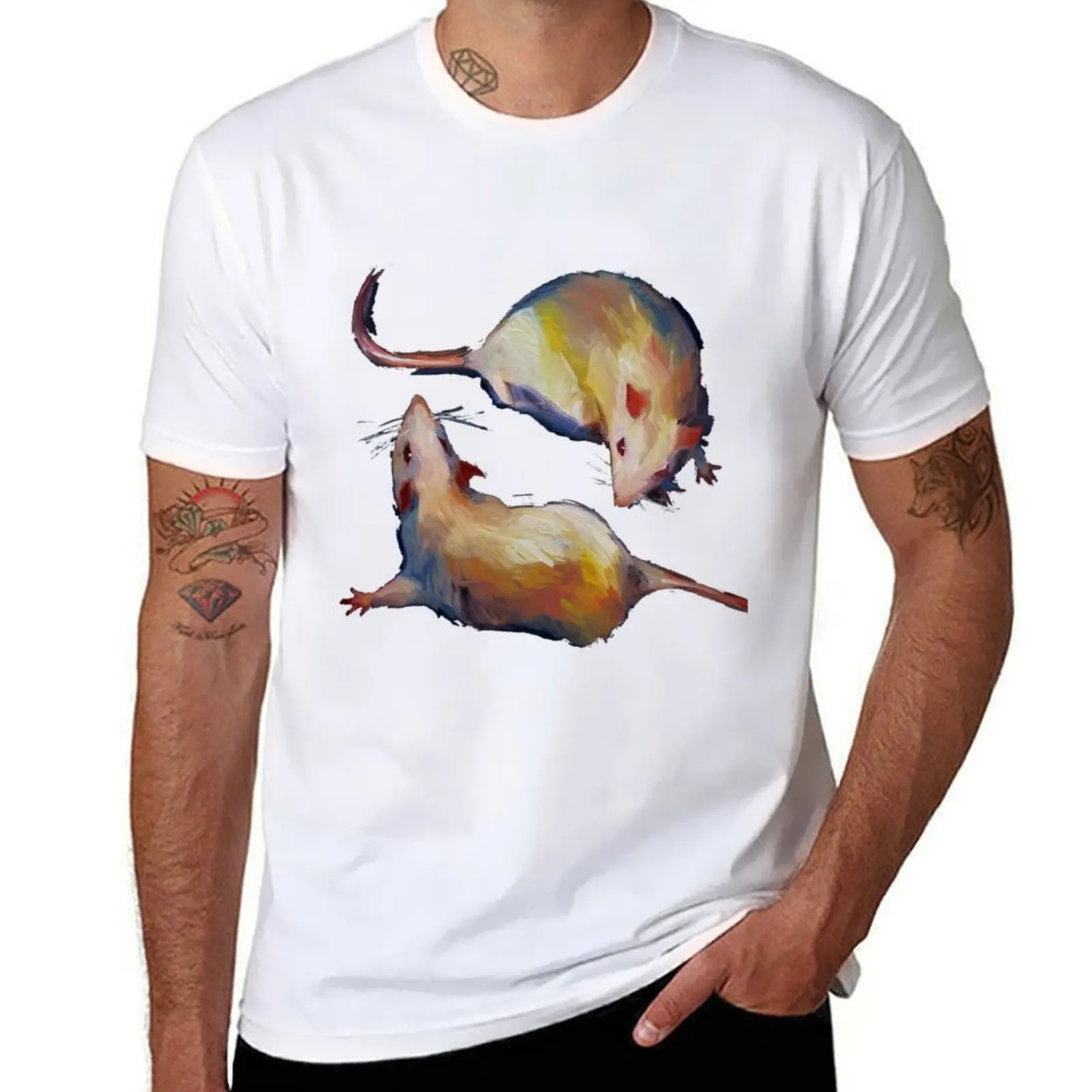 

2 rats T-Shirt printed t shirts for man funny t shirts man T-Shirt