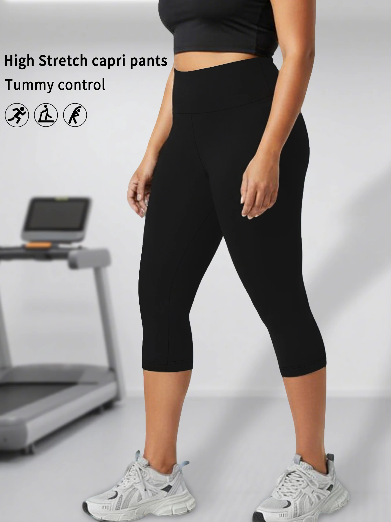 Plus Size Leggings for Women  Super soft High Waisted Tummy Control Yoga Capri Pants  No See Through Workout Running Leggings