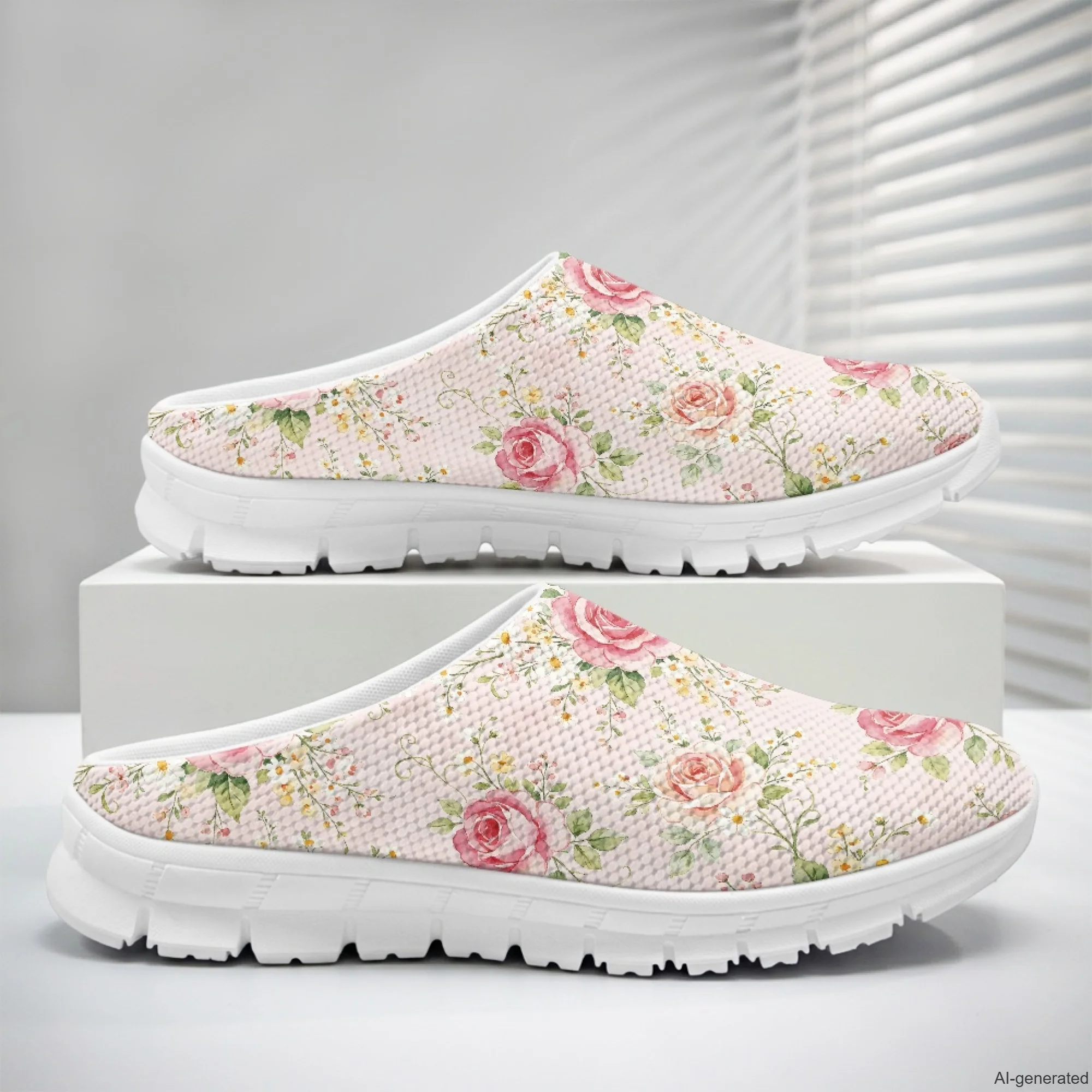 XIXIRIMIDO Women's Slippers Nurse Shoes Women's Sandals Roses Print Sapatos Femininos Elegante Man Shoes Chinelo 35-48