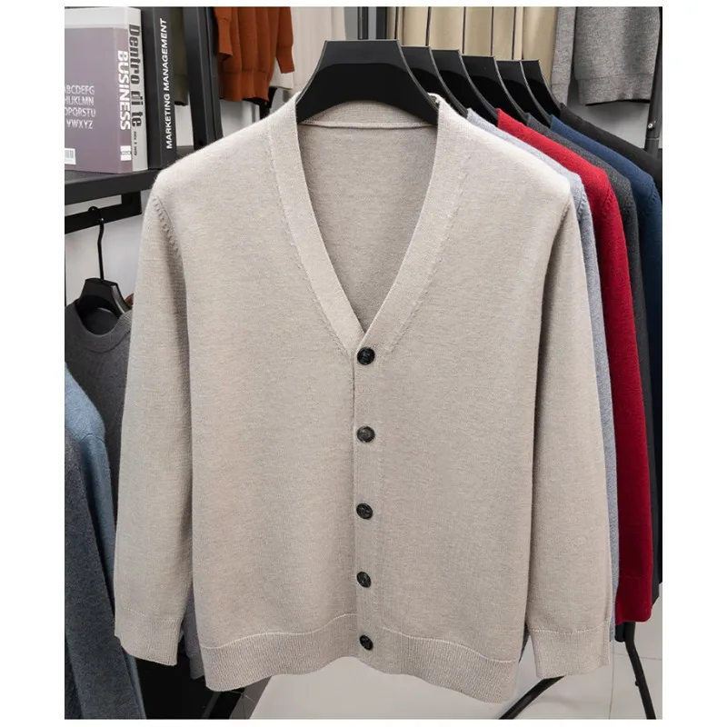 

Cardigan Men Sweater Mens Cotton Wool Knitwear Open Front Layering Base Layer Soft Comfortable Autumn Winter Fashion