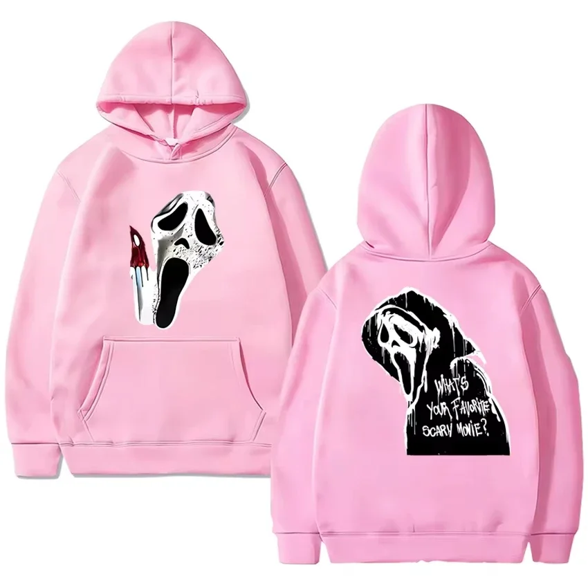 2025 New in gothic Double Sided printed  streetwear Men women VI Ghostface Graphic Hoodie Unisex Fleece Long sleeve Sweatshirts