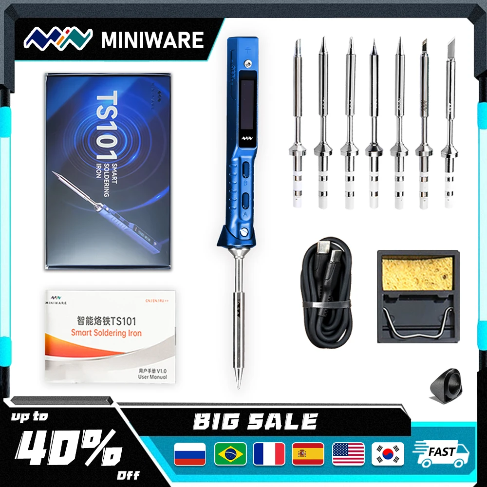 USB PD سبيكة لحام TS101 المحمولة تسخين سريع في 10 ثانية التحكم الرقمي في درجة الحرارة شاشة OLED أداة إصلاح TS 101