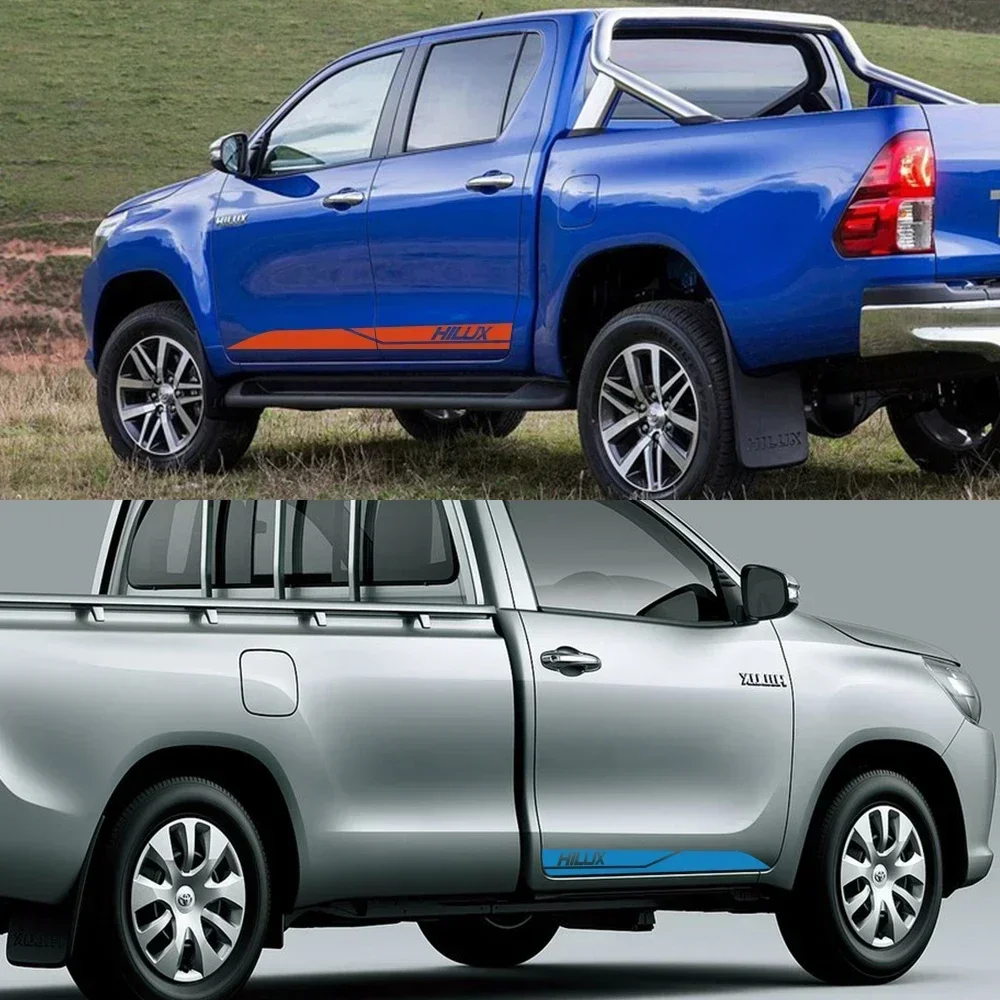 ملصق جانبي لباب السيارة ، فيلم فينيل تلقائي ، ملصق ذاتي الصنع ، تصميم رياضي ، إكسسوارات ضبط السيارات ، تويوتا هايلكس ريفو فيجو ، 2